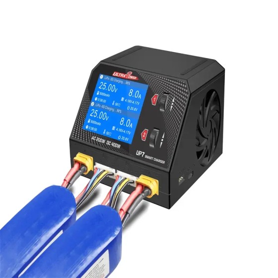 UltraPower UP7 Dual Channel Balance Charger Discharger AC200W DC400W 10A X 2 Smart LiHV Lilon LiFe Battery Charger